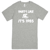  "Party Like It's 1985 - Hippo Games" men's t-shirt Heather Grey