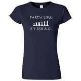  "Party Like It's 650 A.D. - Chess" women's t-shirt Navy Blue
