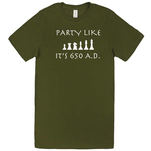  "Party Like It's 650 A.D. - Chess" men's t-shirt Army Green