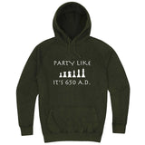  "Party Like It's 650 A.D. - Chess" hoodie, 3XL, Vintage Olive