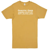  "Chaotic Good, Doing the Right Thing" men's t-shirt Vintage Mustard
