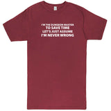  "I'm the Dungeon Master, Just Assume I'm Never Wrong" men's t-shirt Vintage Brick