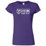  "Eat, Sleep, Play - Space Aliens" women's t-shirt Purple