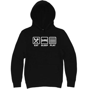  "Eat, Sleep, Play - Checkers" hoodie, 3XL, Black