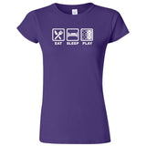  "Eat, Sleep, Play - Dominos" women's t-shirt Purple