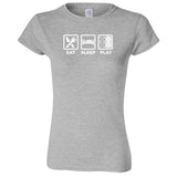  "Eat, Sleep, Play - Dominos" women's t-shirt Sport Grey