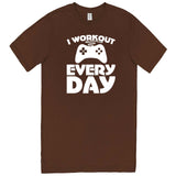  "I Workout Every Day, Video Gamer" men's t-shirt Chestnut