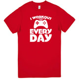  "I Workout Every Day, Video Gamer" men's t-shirt Red