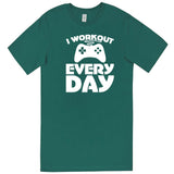  "I Workout Every Day, Video Gamer" men's t-shirt Teal