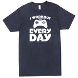  "I Workout Every Day, Video Gamer" men's t-shirt Vintage Denim