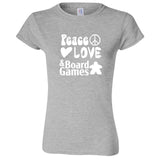  "Peace, Love, and Board Games" women's t-shirt Sport Grey