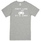  "Party Like It's 1985 - Video Games" men's t-shirt Heather Grey
