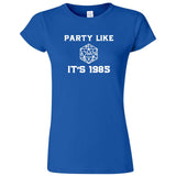  "Party Like It's 1985 - RPG Dice" women's t-shirt Royal Blue