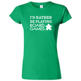  "I'd Rather Be Playing Board Games" women's t-shirt Irish Green