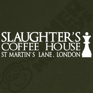  "Slaughter's Coffee House, London - Famous Chess House" hoodie, 3XL, Army Green