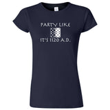  "Party Like It's 1120 A.D. - Dominos" women's t-shirt Navy Blue