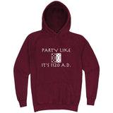  "Party Like It's 1120 A.D. - Dominos" hoodie, 3XL, Vintage Brick