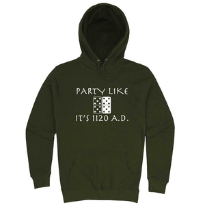  "Party Like It's 1120 A.D. - Dominos" hoodie, 3XL, Vintage Black