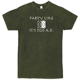  "Party Like It's 1120 A.D. - Dominos" men's t-shirt Vintage Olive