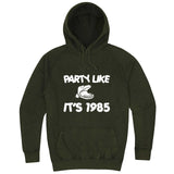  "Party Like It's 1985 - Hippo Games" hoodie, 3XL, Vintage Olive