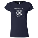  "Party Like It's 3000 B.C. - Checkers" women's t-shirt Navy Blue