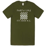  "Party Like It's 3000 B.C. - Checkers" men's t-shirt Army Green