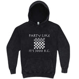  "Party Like It's 3000 B.C. - Checkers" hoodie, 3XL, Vintage Black
