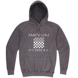 "Party Like It's 3000 B.C. - Checkers" hoodie, 3XL, Vintage Zinc