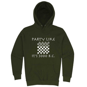  "Party Like It's 3000 B.C. - Checkers" hoodie, 3XL, Vintage Black