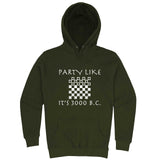  "Party Like It's 3000 B.C. - Checkers" hoodie, 3XL, Army Green