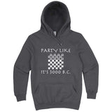  "Party Like It's 3000 B.C. - Checkers" hoodie, 3XL, Storm