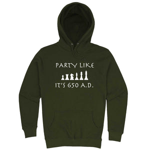  "Party Like It's 650 A.D. - Chess" hoodie, 3XL, Vintage Black