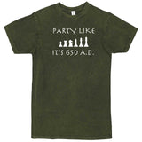 "Party Like It's 650 A.D. - Chess" men's t-shirt Vintage Olive