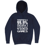  "There's a 99% Chance I Want To Play Video Games" hoodie, 3XL, Vintage Denim
