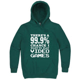  "There's a 99% Chance I Want To Play Video Games" hoodie, 3XL, Teal