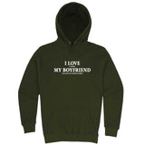  "I Love It When My Boyfriend Lets Me Play Board Games" hoodie, 3XL, Army Green