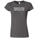  "Chaotic Good, Doing the Right Thing" women's t-shirt Charcoal