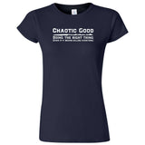  "Chaotic Good, Doing the Right Thing" women's t-shirt Navy Blue