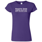  "Chaotic Good, Doing the Right Thing" women's t-shirt Purple