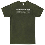  "Chaotic Good, Doing the Right Thing" men's t-shirt Vintage Olive