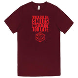  "When the DM Smiles It's Already Too Late, Red" men's t-shirt Burgundy