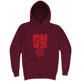  "When the DM Smiles It's Already Too Late, Red" hoodie, 3XL, Vintage Brick