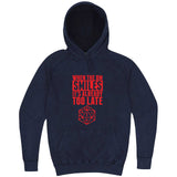  "When the DM Smiles It's Already Too Late, Red" hoodie, 3XL, Vintage Denim