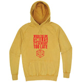  "When the DM Smiles It's Already Too Late, Red" hoodie, 3XL, Vintage Mustard