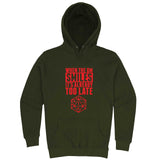  "When the DM Smiles It's Already Too Late, Red" hoodie, 3XL, Army Green