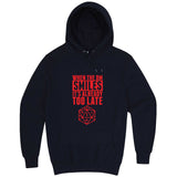  "When the DM Smiles It's Already Too Late, Red" hoodie, 3XL, Navy