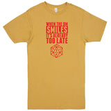  "When the DM Smiles It's Already Too Late, Red" men's t-shirt Vintage Mustard