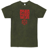  "When the DM Smiles It's Already Too Late, Red" men's t-shirt Vintage Olive