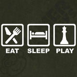  "Eat, Sleep, Play - Chess" men's t-shirt Vintage Olive