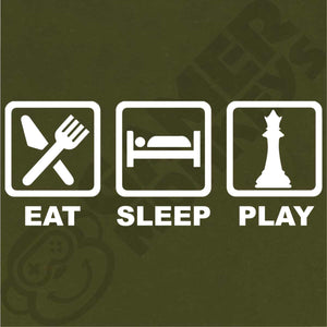  "Eat, Sleep, Play - Chess" men's t-shirt Army Green